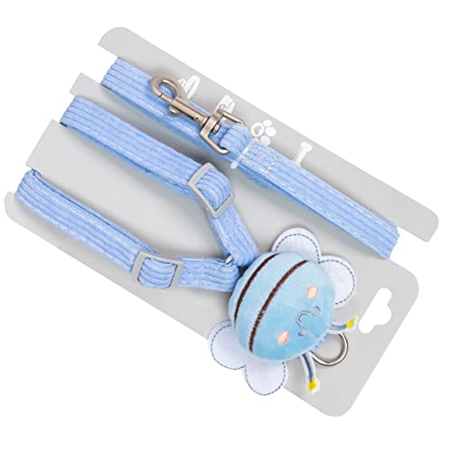 Hundegeschirr und Leine, Cordsamt, Niedliche Biene, Dekoration, Hundegeschirr, Leine, Bequem Verstellbar für Katzen Zum Laufen (1,5 cm) von Cuque