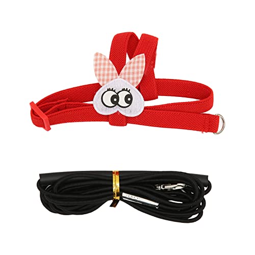 Pet Bird Harness Leash, Bird Flying Harness Traktionsseil, Verstellbarer Bisswiderstand, Latex, Seide, elastisches Band für das Outdoor-Training für Papageien (S) von Cuque