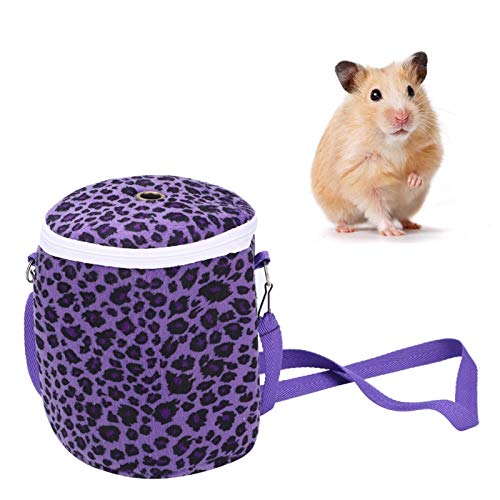 Verrückter Einzelschulter-Hamsterträger, tragbarer Haustierträger, tragbares neuartiges Design Leicht zu reinigen für Eichhörnchenigel(Purple Leopard) von Cuque