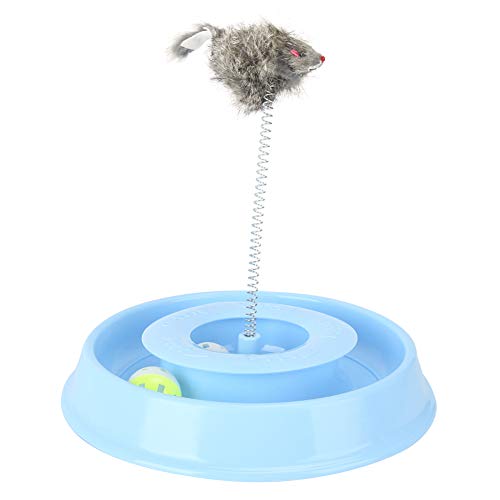 Verrückter Festes Katzen-Teaser-Spielzeug, Bell Ball Pet-Katzenspielzeug, Spring Mouse Cat Playing für Pet Cat Toy, Kätzchen(Blue) von Cuque