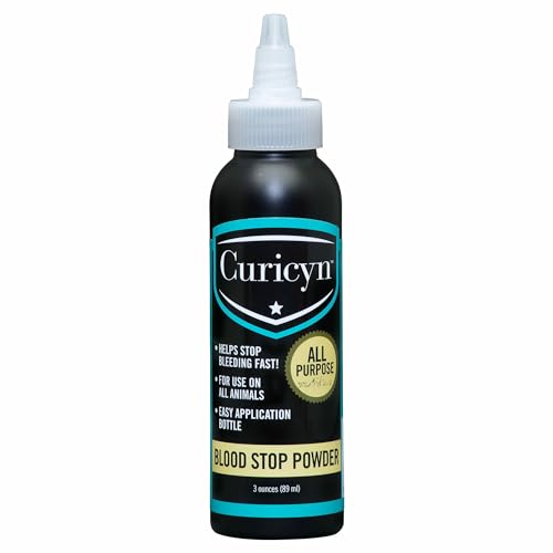 Curicyn Blood Stop Powder (3 oz) - Quick Clotting Styptic Powder for Dogs, Cats, Pigs, Horses and Pets - All Natural Quick Clot Stop Bleeding Powder for Dog Nails and Minor to Heavy External Wunds von Curicyn