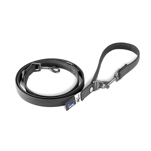 Curli Apple Hundeleine, Leder, verstellbar, Größe L, Schwarz Curli Apple Hundeleine, Leder, verstellbar, Größe L, Schwarz von Curli
