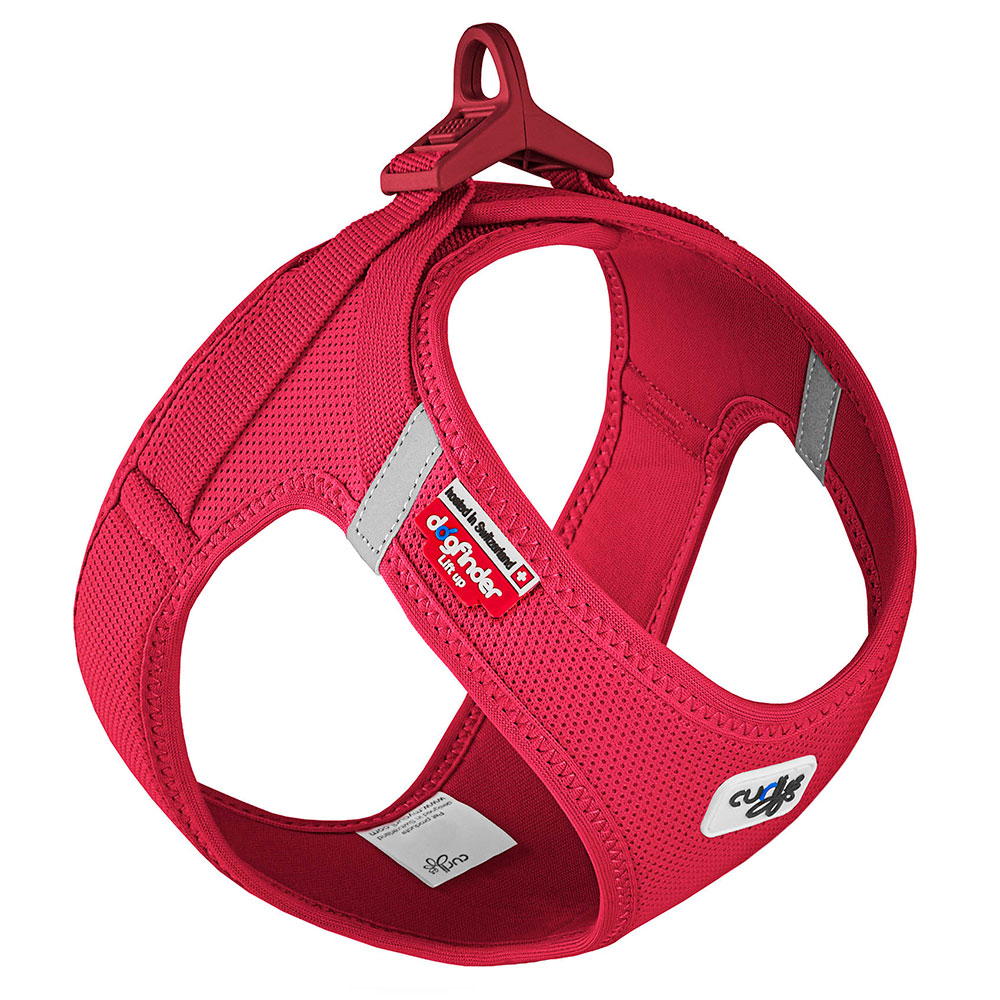 Curli Vest Geschirr Clasp Air-Mesh, rot - Größe 2XS: Brustumfang 30,2 - 33,8 cm von Curli
