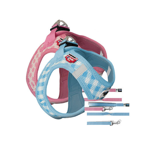 Curli Vest Harness Air-Mesh & Leash Puppy Set - M - Hellrosa von Curli