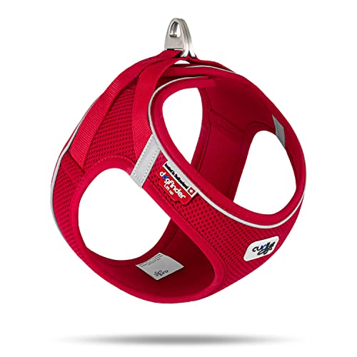 curli MAGNETIC VEST Harness V2 Hundegeschirr (magnetische D-Ringe, Stretch Air-Mesh Obermaterial, größenverstellbar, reflektierender Saum, Gr. XS, Red) von Curli