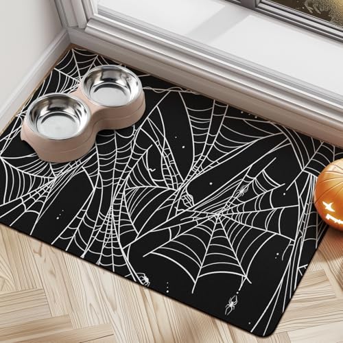 Halloween-Hundefuttermatten für Böden, saugfähige Hundenapfmatte für Futter und Wasserspender, schnell trocknende Katzenfuttermatte, Haustierbedarf Halloween-Hundefuttermatten für Böden, saugfähige Hundenapfmatte für Futter und Wasserspender, schnell trocknende Katzenfuttermatte, Haustierbedarf von Cuslnox