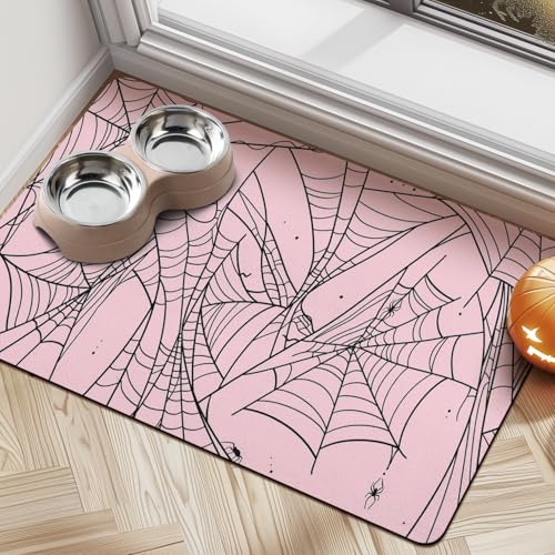 Halloween-Hundefuttermatten für Böden, saugfähige Hundenapfmatte für Futter und Wasserspender, schnell trocknende Katzenfuttermatte, Haustierbedarf Halloween-Hundefuttermatten für Böden, saugfähige Hundenapfmatte für Futter und Wasserspender, schnell trocknende Katzenfuttermatte, Haustierbedarf von Cuslnox