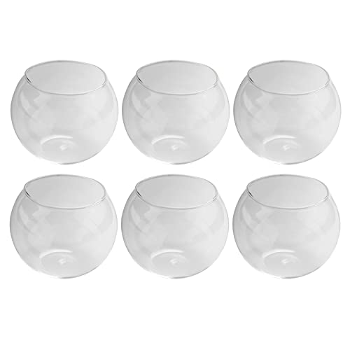 Cusstally 6 x Vase, rund, Glas, transparent, Fischbehälter von Cusstally