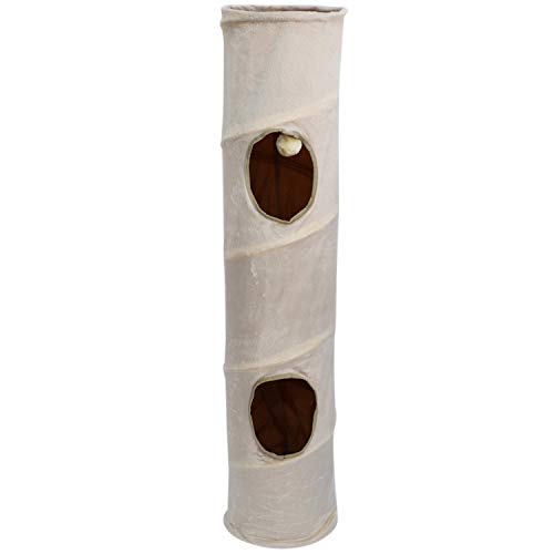 Cusstally Haustier Lange 120Cm 2 Löcher Katze Welpen Kaninchen Schäker Lustige Verbergen Spielzeug Mit Ball Faltbare Katze von Cusstally