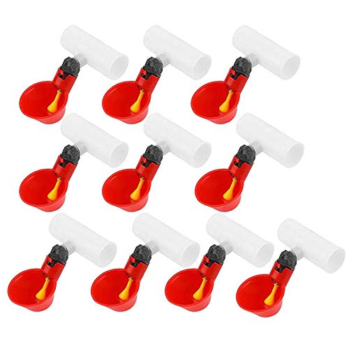 Cusstally Huhn Trinkbecher, 10 Stück, automatisch, Trinker, rot, aus Kunststoff, Ente, , Wachtel, Taube, Huhn, Huhn, Trinkschüssel Cusstally Huhn Trinkbecher, 10 Stück, automatisch, Trinker, rot, aus Kunststoff, Ente, , Wachtel, Taube, Huhn, Huhn, Trinkschüssel von Cusstally