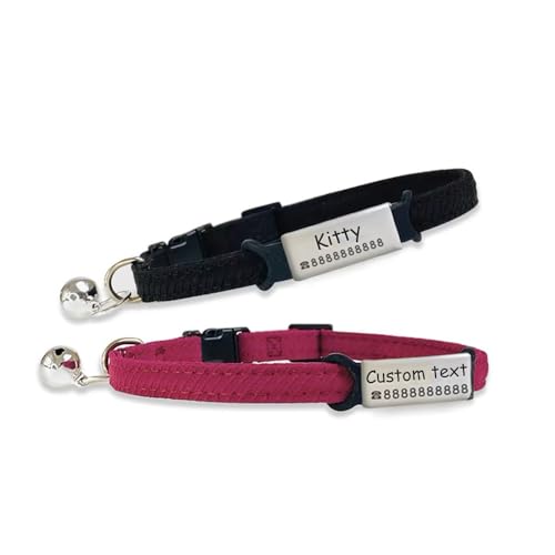 Personalisierbares, schlichtes einfarbiges Haustierhalsband für kleine Hunde und Katzen, aus Stoff, Silikon, Edelstahl usw. Mit Laser – gravierte Namensschilder, für Katzen, Teddybären und Bichons Personalisierbares, schlichtes einfarbiges Haustierhalsband für kleine Hunde und Katzen, aus Stoff, Silikon, Edelstahl usw. Mit Laser – gravierte Namensschilder, für Katzen, Teddybären und Bichons von CustomizeFactory