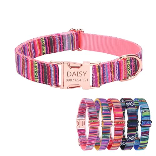 Personalisiertes reflektierendes Hundehalsband mit Haustiernamen und Telefonnummer, besticktes Nylon, maßgeschneidertes Halsband für Welpen, kleine, mittelgroße und große Jungen, Mädchen, Hunde Personalisiertes reflektierendes Hundehalsband mit Haustiernamen und Telefonnummer, besticktes Nylon, maßgeschneidertes Halsband für Welpen, kleine, mittelgroße und große Jungen, Mädchen, Hunde von CustomizeFactory