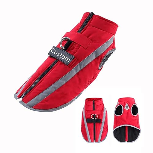 Warme Hundejacke, reflektierend, wasserdicht, Winddicht, für den Außenbereich, Fleece, Wintermantel für kaltes Wetter, mit Namen und Telefonnummer Warme Hundejacke, reflektierend, wasserdicht, Winddicht, für den Außenbereich, Fleece, Wintermantel für kaltes Wetter, mit Namen und Telefonnummer von CustomizeFactory