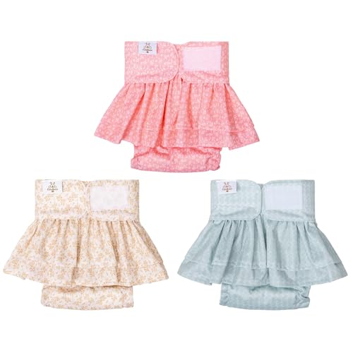 CuteBone 3 Stück Wiederverwendbare Hundewindeln, Hochsaugfähige, waschbare und umweltfreundliche Damenbinden Hundekleider Röcke für weibliche Haustiere QBD14XS-DE von CuteBone