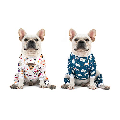 CuteBone Dehnbarer Welpen-Schlafanzug für kleine Hunde, Tiere, 2 Stück, 2DA03XL von CuteBone