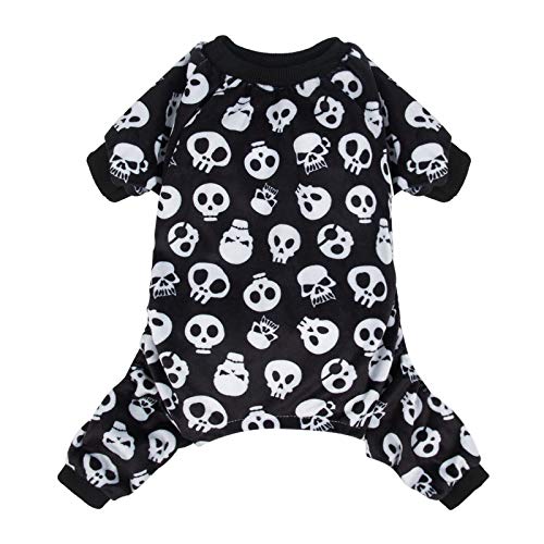 CuteBone Skulls Hundepyjama für kleine, mittelgroße Hunde, weiches Material, dehnbar, Hunde-Strampler, Hunde-Winterjacken und -mäntel P11S-DE von CuteBone