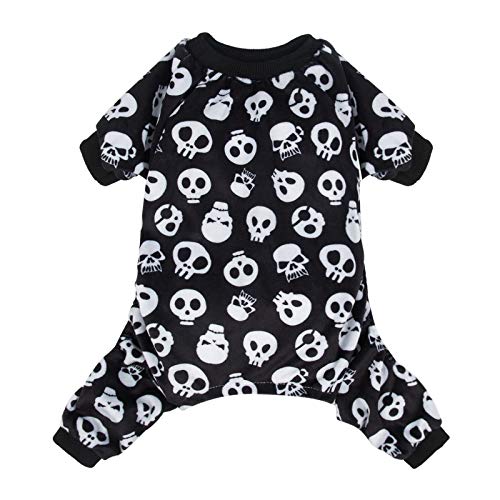 CuteBone Halloween-Hunde-Pyjama, Totenkopf-Hemd, Overall, Haustier-Kleidung für große Hunde, Onesies P11L-DE von CuteBone