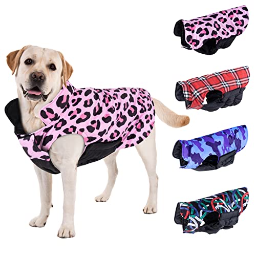 CuteBone Hunde-Wintermantel, Pufferjacke, Winddichte Hundejacke, wendbare Hundeweste, dick gepolstertes Futter, Haustierbekleidung für kleine, mittelgroße und große Hunde mit Leinenloch, GMF02M von CuteBone