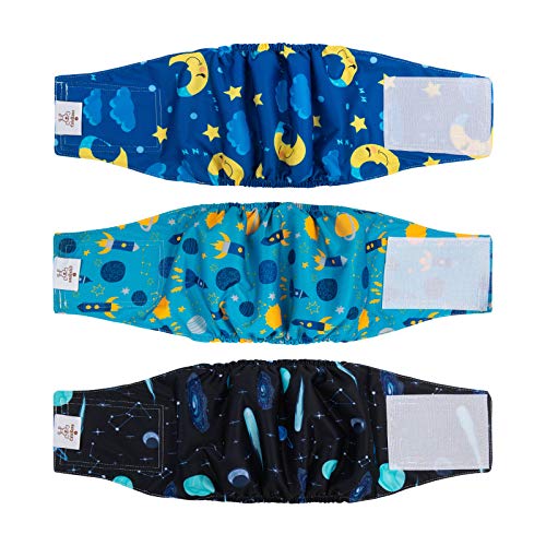 CuteBone Männlich Waschbare Hundewindeln Bauchbänder,3 Stück Wiederverwendbare Hund Bauchband für Rüden Hochsaugfähige Hundewickel mit Flexiblem Klettverschluss DM11XS-DE CuteBone Männlich Waschbare Hundewindeln Bauchbänder,3 Stück Wiederverwendbare Hund Bauchband für Rüden Hochsaugfähige Hundewickel mit Flexiblem Klettverschluss DM11XS-DE von CuteBone