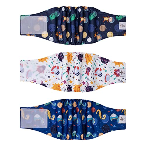 CuteBone Männlich Waschbare Hundewindeln Bauchbänder,3 Stück Wiederverwendbare Hund Bauchband für Rüden Hochsaugfähige Hundewickel mit Flexiblem Klettverschluss DM37XS-DE CuteBone Männlich Waschbare Hundewindeln Bauchbänder,3 Stück Wiederverwendbare Hund Bauchband für Rüden Hochsaugfähige Hundewickel mit Flexiblem Klettverschluss DM37XS-DE von CuteBone
