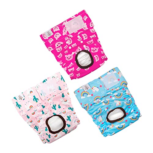 CuteBone 3er-Pack Waschbare Hundewindeln für Damen, wasserdichte Welpenhosen, Valentinstag, Rosenkollektion für Hündchen in der Hitzeperiode D31L-DE CuteBone 3er-Pack Waschbare Hundewindeln für Damen, wasserdichte Welpenhosen, Valentinstag, Rosenkollektion für Hündchen in der Hitzeperiode D31L-DE von CuteBone