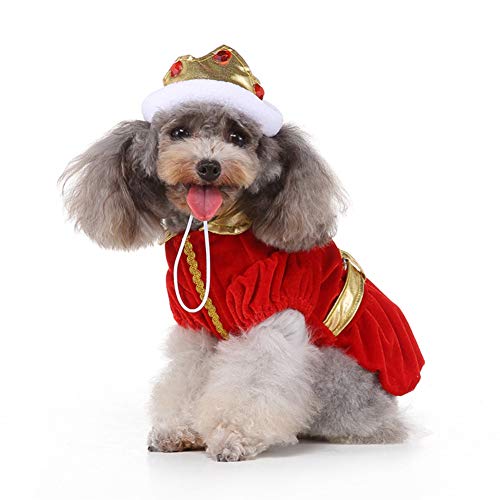 Cuteboom Halloween-Kostüm für Hunde und Welpen, für Geburtstagspartys, Gefangenen-Kleidung, Katze, Hexe, Uniformen, kleine Hunde, lustige Party, Custome Doggy King Kleidung (King Size, XL) von Cuteboom
