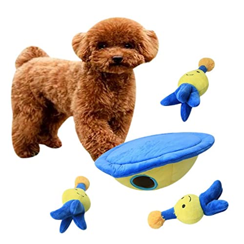 Cuteboom Quietschendes Hundespielzeug, groß, langlebig, zum Verstecken und Verstecken, Plüsch, interaktives Hundespielzeug für große, mittelgroße und kleine Hunde, Haustiere, Weihnachts-Hundespielzeug von Cuteboom