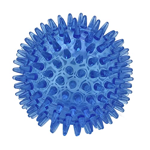Cutie's PetBox Quietschender Gummiball mit Spike-Spielzeug für kleine, mittelgroße Hunde (6,3 cm, blau) von Cutie's PetBox
