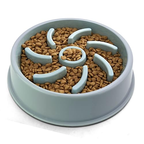 Cutie's PetBox Slow Feeder Futternapf für Hunde, Kunststoff, Wirbel-Design mit rutschfester Unterseite, Blau von Cutie's PetBox