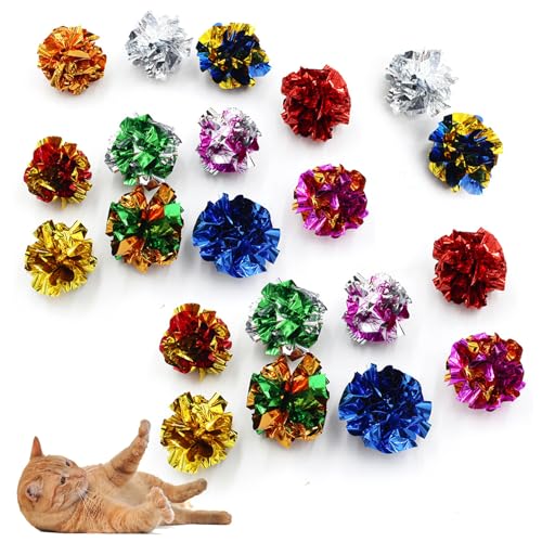 Cutiolly Katzenspielzeugball, 20 Stück, Bunte Katzenbälle, Interaktive Katzenspielzeug Bälle, Knisterball für Katzen Cutiolly Katzenspielzeugball, 20 Stück, Bunte Katzenbälle, Interaktive Katzenspielzeug Bälle, Knisterball für Katzen von Cutiolly