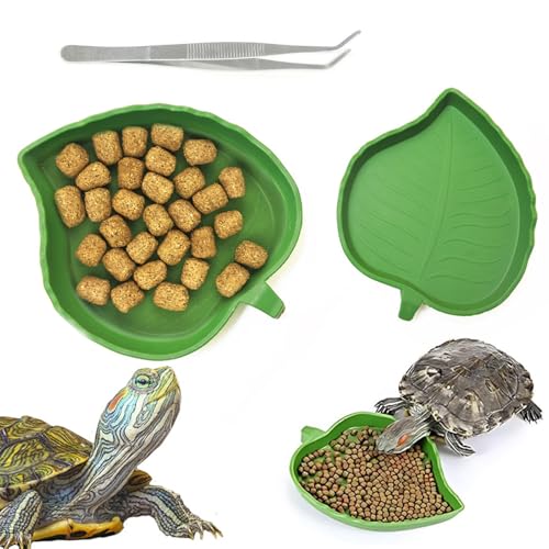 Trinkschale Schildkröte,2pcs Wasserschale Trinkschale,Terrarium Zubehör,Flache Trinkschale Schildkröte,Terrarium Trinkschale,Schildkröten Zubehör,Reptilien Wasserschale,Futterschale,Wassernapf von Cutiolly
