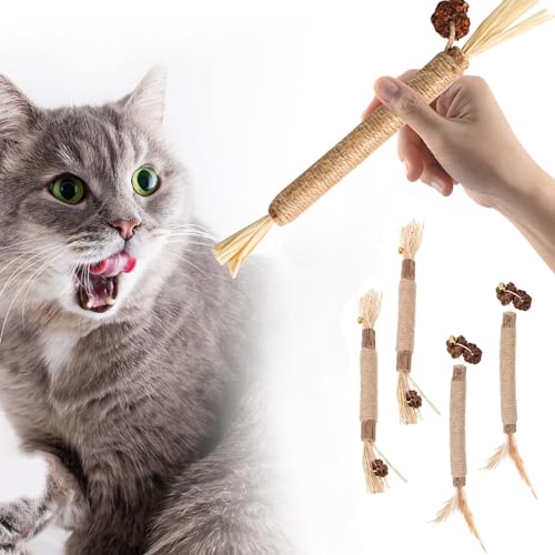 Matatabi Katzensticks,Katzenminze Sticks für Katzen,Katzensticks Zur Zahnreinigung,Katzenminze Spielzeug,Katzen Sticks Matatabi,Kausticks Interaktives Katzenspielzeug,Kauhölzer Katze,Katzen Sticks von Cutiolly