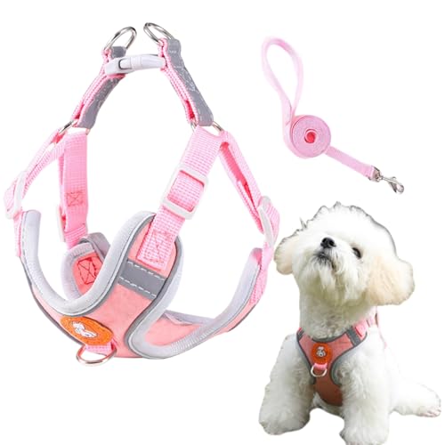 Hundegeschirr für Hunde,Hundegeschirr,Welpengeschirr Kleine Hunde,Hundegeschirr Welpen,Hundegeschirr Kleine Hunde,Welpengeschirr,Welpen Geschirr Hund,Hundegeschirr Reflektierend,XS,Rosa von Cutiolly