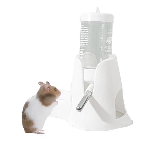 CutitiUU Hamster Trinkflasche mit Ständer,Hamster-Trinknapf,Trinkflasche Kaninchen,80ml Trinkflasche Meerschweinchen,Automatischer Hamster-Trinkbrunnen,Weiß Wasserspender für Rennmäuse (Weiß, M) von CutitiUU