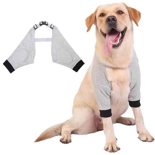 CutitiUU Vorderbein äRmel Für Hunde Ellenbogenbandage Hund Medical Pet Shirt Hund Atmungsaktiv Haustier-Schutz Für Vorderbeinverletzungen und Verstauchungen Vorderbein-Gelenk-Schutz (Grau, M) von CutitiUU