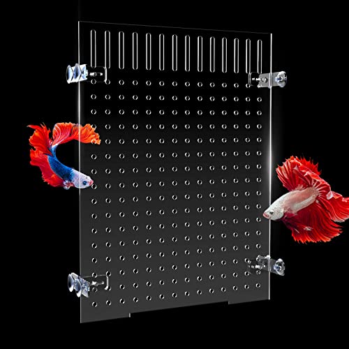 Cuyacili Aquarium Trennwand für Mischzucht Fisch Tank Teiler Acryl Aquarium Teiler Kit mit 8 Saugnäpfen Zubehör Fischseparator Transparente Platte Aquarienabscheider Isolation Board 30 * 40 cm von Cuyacili