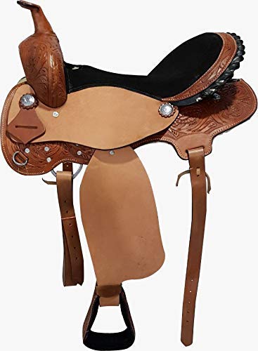 Cwell Equine New Barrel Racing/Pleasure Westernsattel aus Leder in verschiedenen Größen (43,2 cm) von Cwell Equine