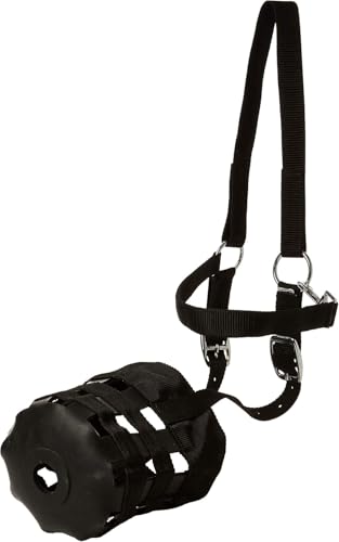 Nylon-Maulkorb für Pferde, COB oder Ponygras, Schwarz (X voll) von Cwell Equine