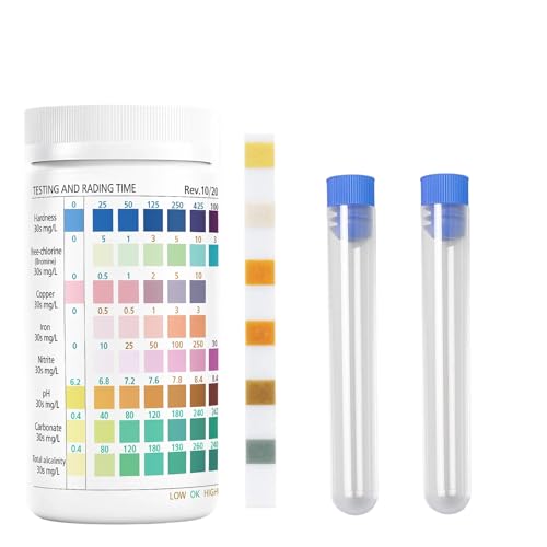 102 Teststreifen Aquarium, Aquarium Zubehör für Wasserqualität, Wassertest Aquarium mit 100 Teststreifen und 2 Teströhrchen, Nitrit Test Aquarium für Aquarien, Teiche und Pools 102 Teststreifen Aquarium, Aquarium Zubehör für Wasserqualität, Wassertest Aquarium mit 100 Teststreifen und 2 Teströhrchen, Nitrit Test Aquarium für Aquarien, Teiche und Pools von CwiZex