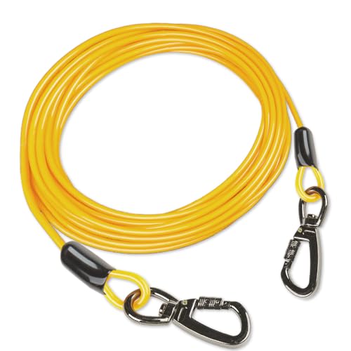 Cwlovys Hundeauslegekabel, 3,4 m, 5,2 m, 76,2 m, 15,2 m, für Hunde bis zu 113 kg, Gelb Cwlovys Hundeauslegekabel, 3,4 m, 5,2 m, 76,2 m, 15,2 m, für Hunde bis zu 113 kg, Gelb von Cwlovys