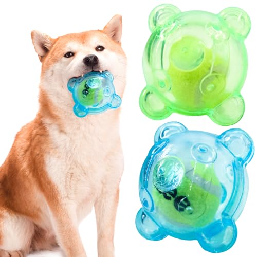 Cxqbsmy 2 Stück Unzerstörbares Hundespielzeug Quietschend Hunde Kauspielzeug, TPR Material, Flaschenspielzeug mit Tennisball, Interaktives Kauspielzeug für Große und Kleine Hunde Cxqbsmy 2 Stück Unzerstörbares Hundespielzeug Quietschend Hunde Kauspielzeug, TPR Material, Flaschenspielzeug mit Tennisball, Interaktives Kauspielzeug für Große und Kleine Hunde von Cxqbsmy