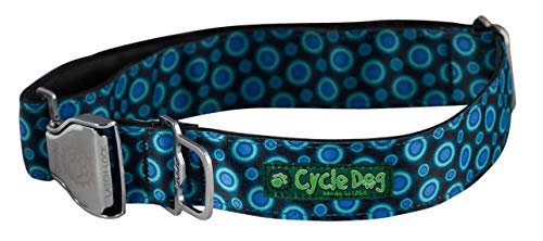 Cycle Dog FCM-BS-L SpaceDots Hundehalsband, Flaschenöffner, mit Fluggesellschaft, Größe L (43,2-68,6 cm), Blau von Cycle Dog