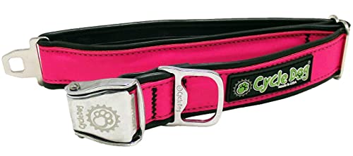 Cycle Dog Hot Pink Max Reflektierender Flaschenöffner Metallschnalle Halsband – 100% Oberflächenreflexionsvermögen/robust super hell – hält Ihre Haustiere sicher in der Nacht/muss nie aufgeladen von Cycle Dog
