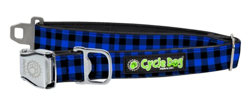 Cycle Dog rcm-bp-l Stil Metall Schnalle blau Plaid Flaschenöffner Hundehalsband mit Airline, groß (43,2 cm – 68,6 cm) von Cycle Dog