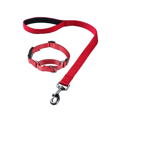 Cyclpet Kurzleine aus Nylon, 61 cm, mit Martingale-Hundehalsband (mit leicht an- und auszuziehen), Kombination für große und mittelgroße Hunde, für den täglichen Gebrauch, Chili-Pfeffer, 61 cm Leine von Cyclpet