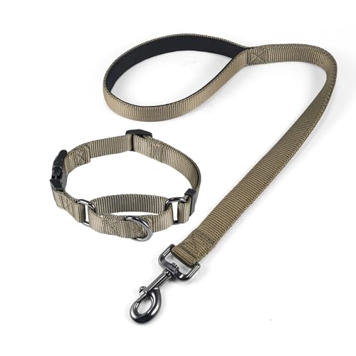 Cyclpet Kurzleine aus Nylon, 61 cm, mit Martingale-Hundehalsband (mit leicht an- und auszuziehen), Militärgrün, 61 cm Leine und Halsband-Set von Cyclpet
