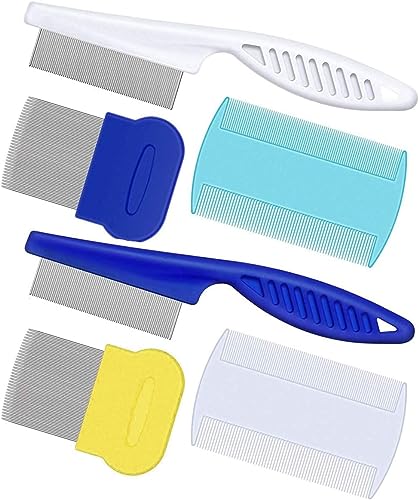 AOSEA Flohkamm, Läusekamm, Zeckenhaken, feine Zinken, für Katzen und Hunde, 6-teiliges Set von AOSEA