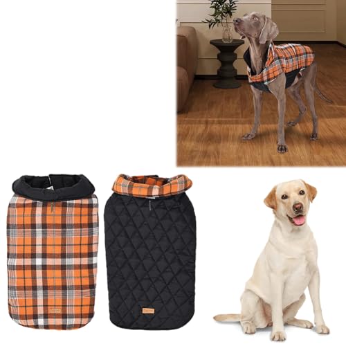 Cymwer Hundemantel Winter, Warme Wintermantel Hundejacke for kleine, mittelgroße und große Hunde, wendbarer Hundemantel im britischen Karo-Stil Winddichte Schneejacke Cymwer Hundemantel Winter, Warme Wintermantel Hundejacke for kleine, mittelgroße und große Hunde, wendbarer Hundemantel im britischen Karo-Stil Winddichte Schneejacke von Cymwer