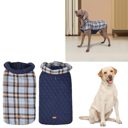Cymwer Hundemantel Winter, Warme Wintermantel Hundejacke for kleine, mittelgroße und große Hunde, wendbarer Hundemantel im britischen Karo-Stil Winddichte Schneejacke Cymwer Hundemantel Winter, Warme Wintermantel Hundejacke for kleine, mittelgroße und große Hunde, wendbarer Hundemantel im britischen Karo-Stil Winddichte Schneejacke von Cymwer