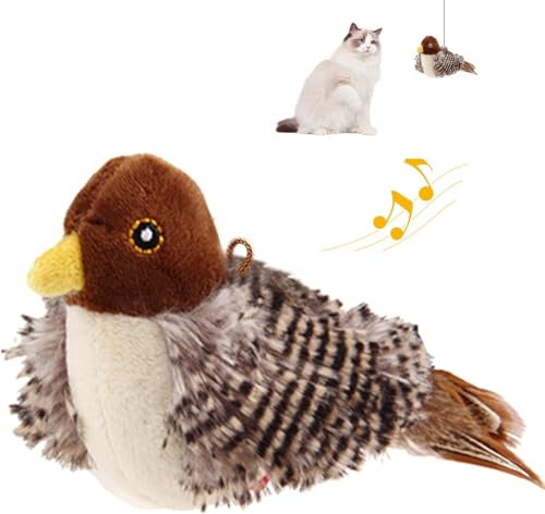 Cymwer Katzenspielzeug, Simulierter Zwitschernder Vogel, Elektronisches Spielzeug for Hunde und Katzen, Interaktives Zwitscherndes Vogel-Katzenspielzeug Cymwer Katzenspielzeug, Simulierter Zwitschernder Vogel, Elektronisches Spielzeug for Hunde und Katzen, Interaktives Zwitscherndes Vogel-Katzenspielzeug von Cymwer